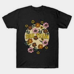 Soul Train Name Personalized Flower Retro Floral 80s 90s Name Style T-Shirt